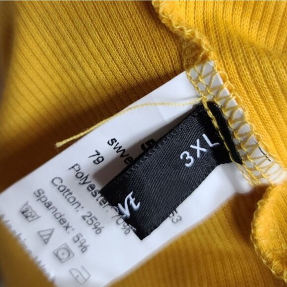 Shein Curve Scalloped Yellow Crop Top 3XL - Picture 5 of 5